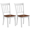 2 Pcs Solid Whitesburg Dining Chairs Spindle Back Wood Seating-White