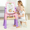 Kids Flip-Over Magnetic Double Sided Art Easel-Pink