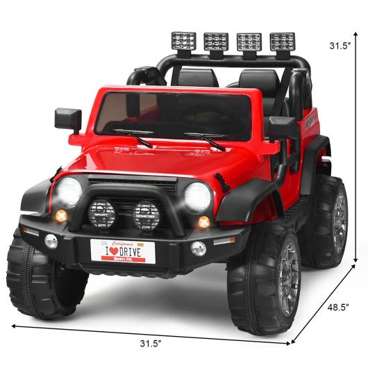 12V 2 Seater Kids Ride On Car w/ Storage Room-Red