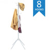 Stand Hat Coat Metal Rack with Folding Base-White