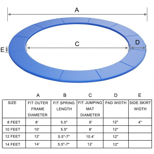 14FT Safety Round Spring Pad Replacement Cover