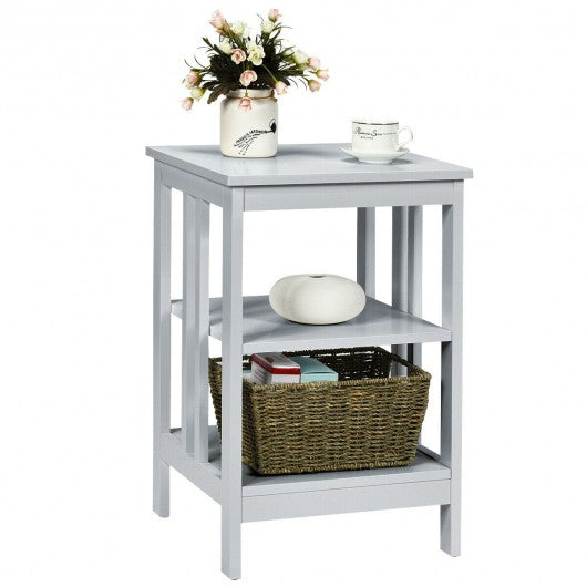 3-Tier Side Table Nightstand with Stable Structure