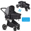 2-in-1 Folding Aluminum Buggy Newborn Travel Baby Stroller-Gray