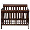 Coffee Pine Wood Baby Toddler Bed Convertible Crib
