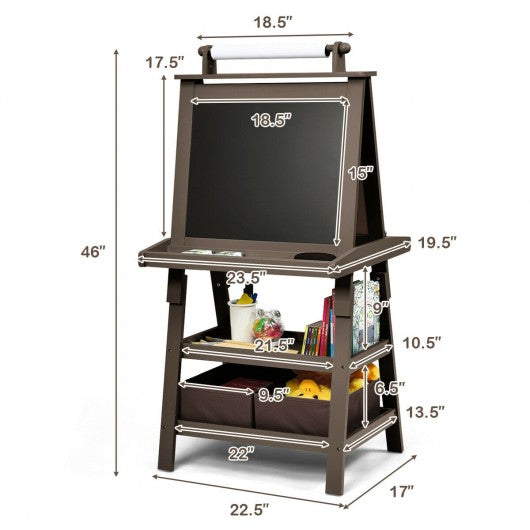 3 in 1 Double-Sided Storage Art Easel-Green