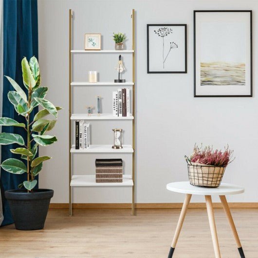 5-Tier Metal Frame Ladder Shelf -Golden