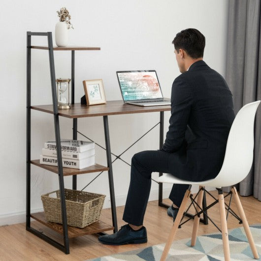 Computer Desk with Shelves Study Writing Desk Workstation Bookshelf