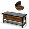 Industrial Storage Shoe Bench with Two Divided Space