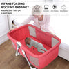 2 in 1 Foldable Crib with Detachable & Thicken Mattress