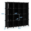 16 Plastic Cube Storage Organizer-Black