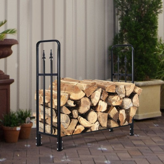 4' Outdoor Heavy Duty Steel Firewood Wood Storage Rack