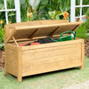 16.5 Gallon Wood Storage Bench Deck Outdoor Seating 35.5