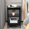 3-tier Side Table Nightstand with Stable Structure-Black