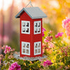 Outdoor Garden Yard Wild Bird Feeder Weatherproof House-Red