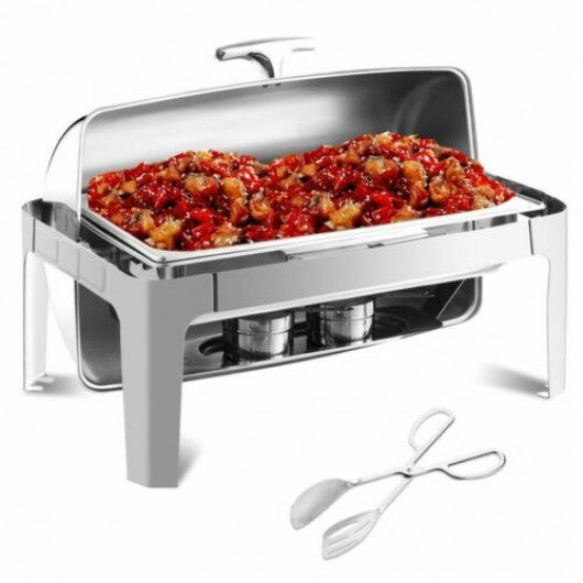 9 Quart Stainless Steel Roll Top Chafing Dish
