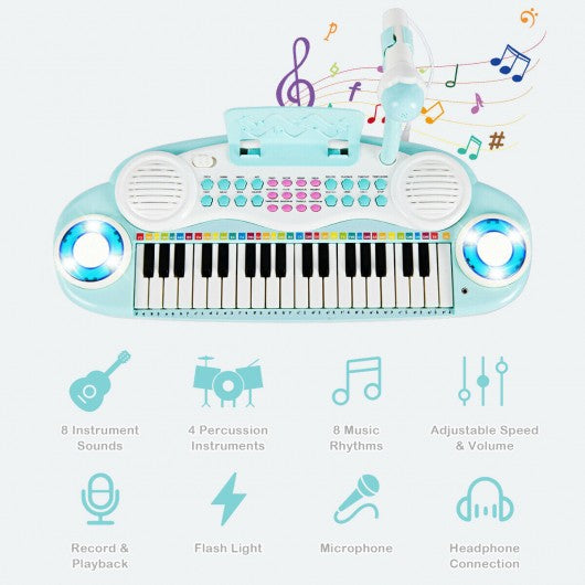 37 Key Kids Electronic Piano Keyboard Playset