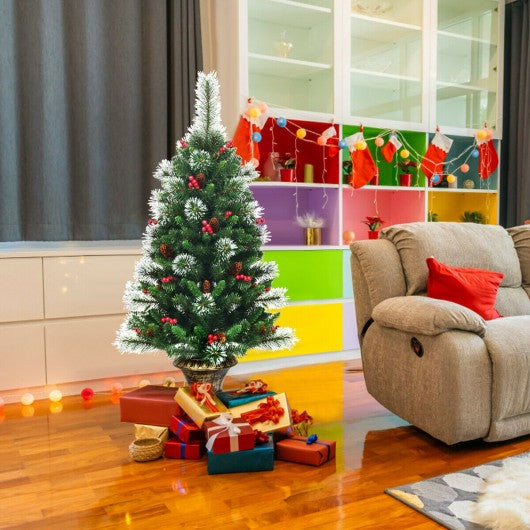 4 ft Snowy Christmas Entrance Tree