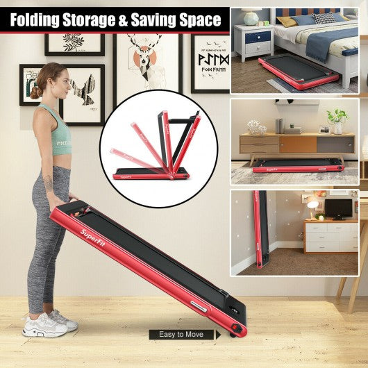 2 in 1 Folding Treadmill Dual Display with Bluetooth Speaker