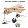 10 Ft 360 Degree Tilt Aluminum Square Patio Offset Cantilever Umbrella-Beige