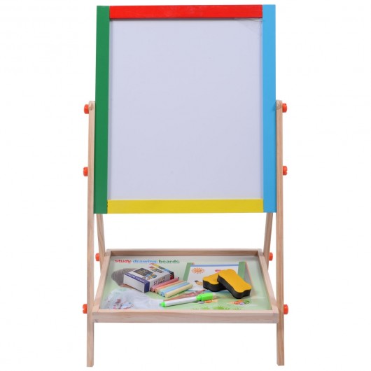 2-in-1 Adjustable Wooden Easel Drawing Board