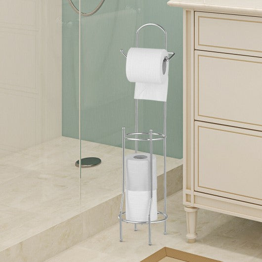 Free Standing Toilet Paper Roll Holder for Bathroom Storage