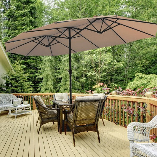 15 Ft Patio Umbrella Outdoor Umbrella with Crank and Base