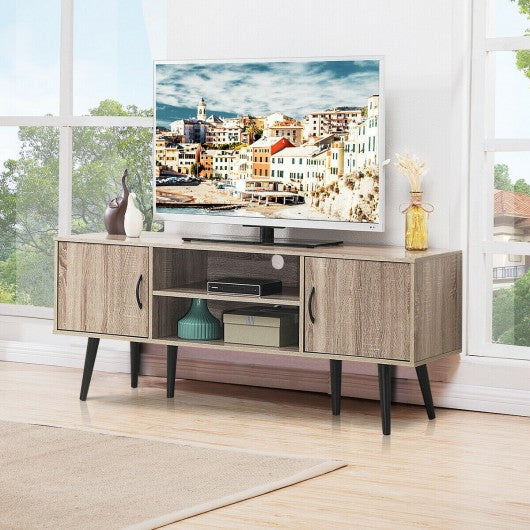 TV Stand w/ 2 Storage Cabinets 2 Open Shelves