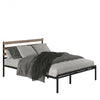 Queen Size Metal Bed Frame Foundation with Headboard