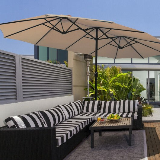 15 Ft Patio Umbrella Outdoor Umbrella with Crank and Base