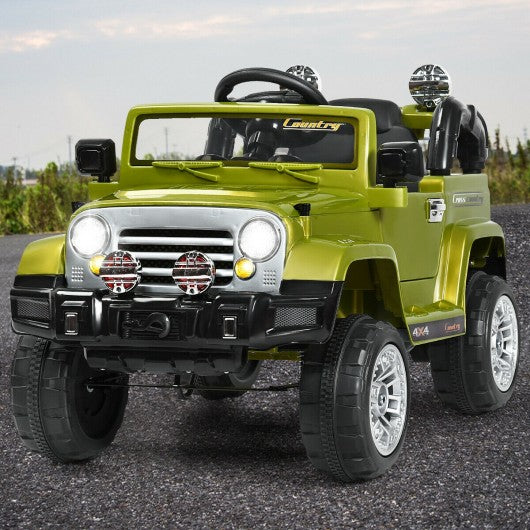 12 V Kids Ride on Truck with MP3 + LED Lights-Green