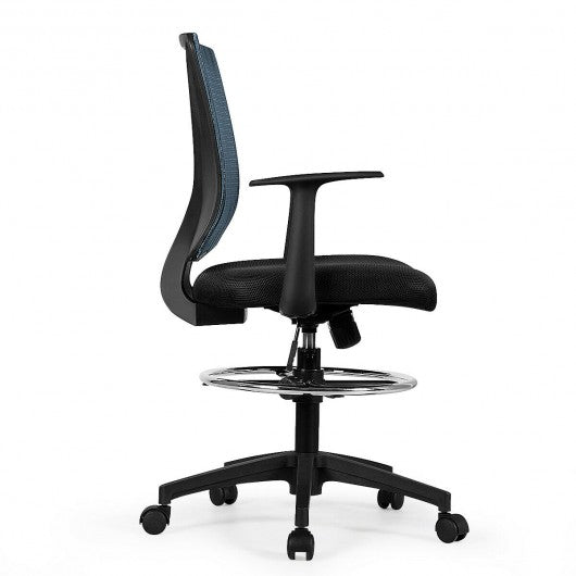 Footrest Ring Mid Back Mesh Drafting Office Chair