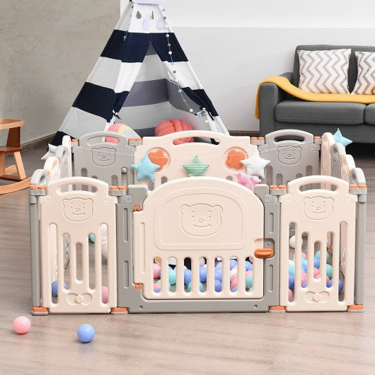 Foldable Baby Playpen 14 Panel Activity Center Safety Play Yard