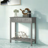 2 Drawers Accent Console Entryway Storage Shelf-Gray