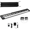 2 in 1 Attachable Digital Piano Keyboard 88/44 Touch sensitive Key with MIDI-Black