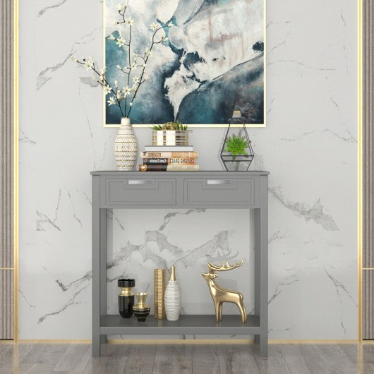 2 Drawers Accent Console Entryway Storage Shelf