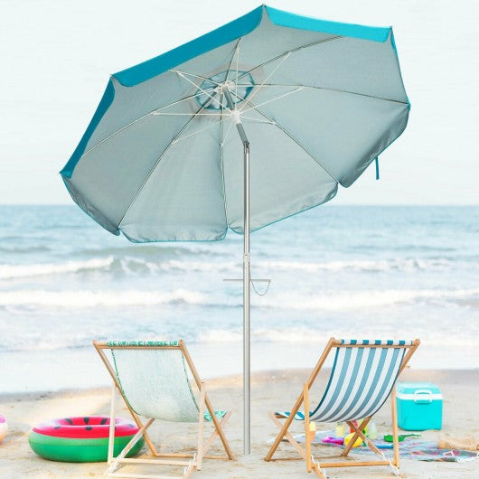 6.5FT Sun Shade Patio Beach Umbrella with Carry Bag-Blue