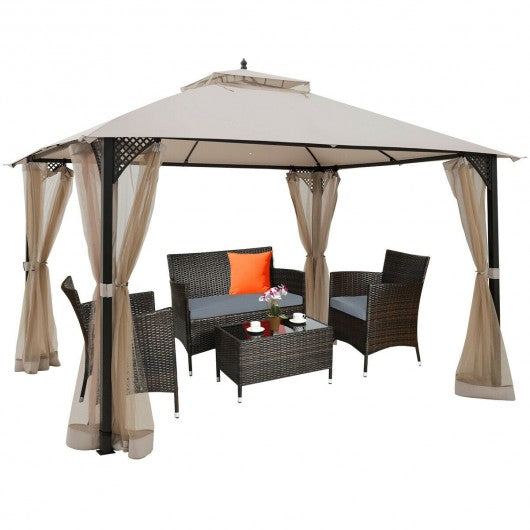 12' x 10'Outdoor Double Top Patio Gazebo