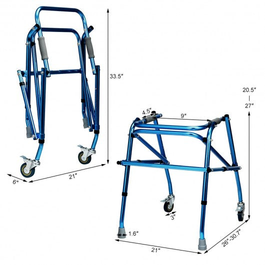 Folding Adjustable Walker Small Aluminum Walker