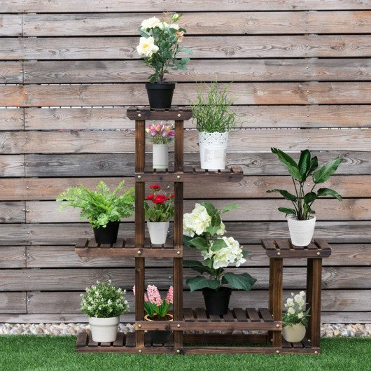 6-Tier Wooden Plant Pot Stand Rack