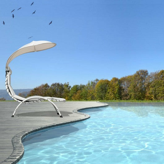 Patio Hanging Swing Hammock Chaise Lounger Chair with Canopy