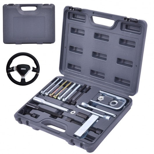 Steering Wheel Puller & Lock Plate Compressor Set Mechanic Installer Remover Kit