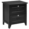 Solid Wood Elegant Storage Nightstand w/ 2 Locking Drawers