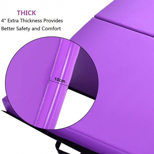 6' x 3.2' Portable Thick Gymnastics Mat with Two Folding Panel