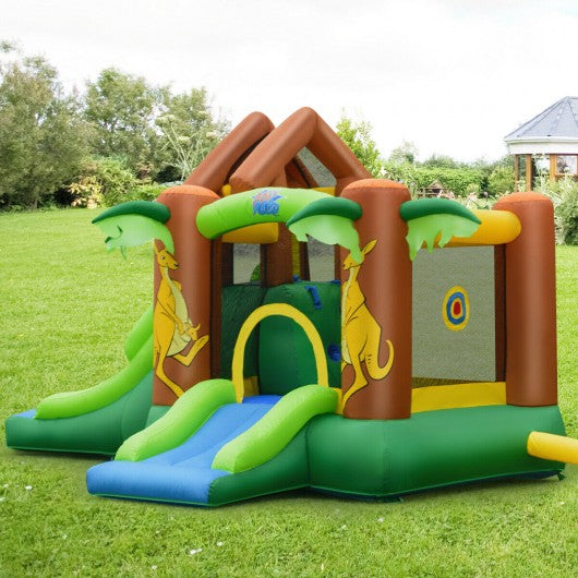 Kids Inflatable Jungle Bounce House Castle with Bag