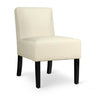 Accent Chair Fabric Upholstered Leisure Chair with Wooden Legs Beige