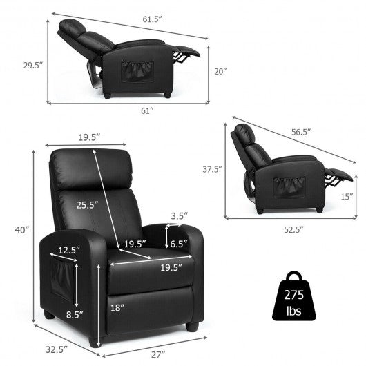 Recliner Sofa Wingback Chair with Massage Function