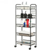 5 Tier Mesh Rolling File Utility Cart Storage Basket