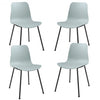 Set of 4 Dining Plastic Chair with Metal Legs Sage