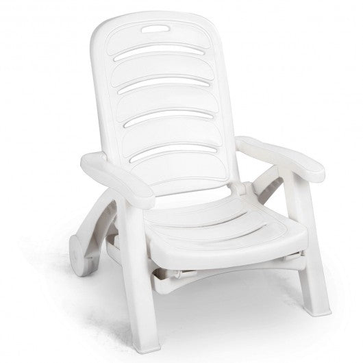 5 Position Adjustable Patio Recliner Chair with Wheels