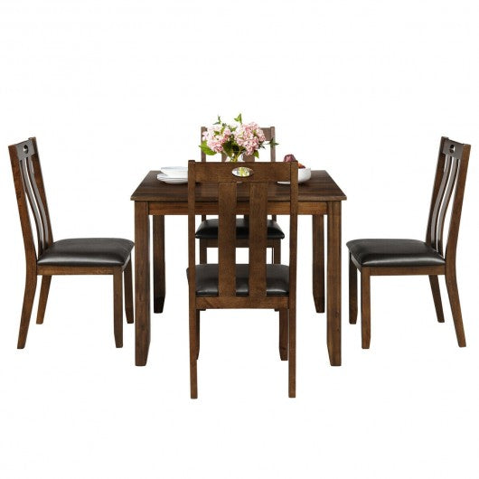 5-Piece Wood Dining Table Set